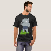 ドッグボディビルダーダンベルボディビル Tシャツ (正面フル)
