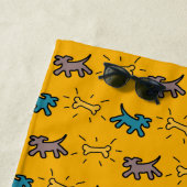 ドッグボーングラフィティスタイル名カラービーチTを選択 ビーチタオル (インサイチュ)