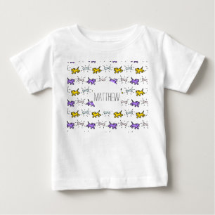 ドッグボーングラフィティスタイル名選択カラーベビーT型 ベビーTシャツ