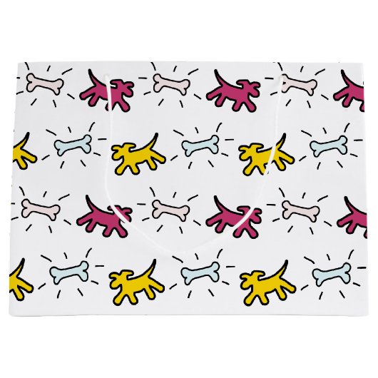 ドッグボーングラフィティスタイル選択カラーL抱き枕2 ラージペーパーバッグ (正面)