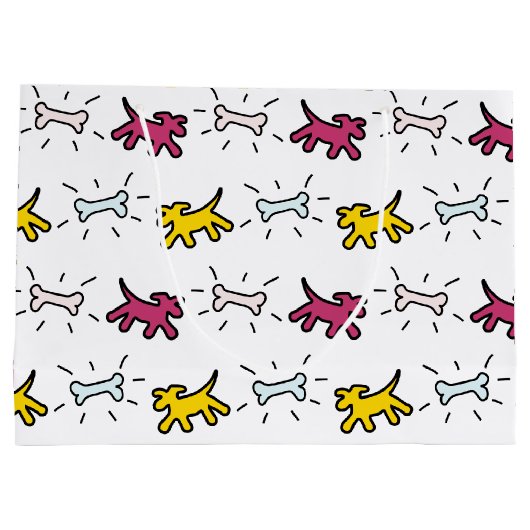 ドッグボーングラフィティスタイル選択カラーL抱き枕2 ラージペーパーバッグ (裏面)