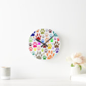 ドッグポカラフルーの跡 ラウンド壁時計 (ホーム)