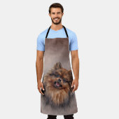 ドッグポメラニア犬スピッツ エプロン (着用した状態)