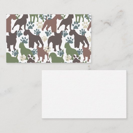 ドッグポーアニマルプリントカモフラージュ迷彩柄パターン 名刺 (正面/裏面)