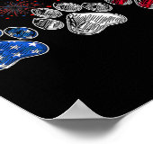 ドッグポーアメリカ国旗の愛犬家4th Of ポスター (角)