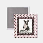 ドッグポーアンドボーンペット写真テンプレート マグネット (正面/裏面)