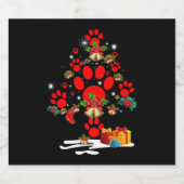 ドッグポークリスマスツリーおもしろいメリークリスマス スパークリングワインラベル (シングルラベル)