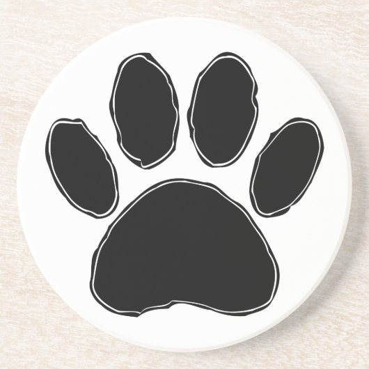 ドッグポースケッチインブラック コースター (正面)