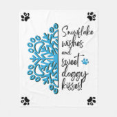 ドッグポースノーフレークキス フリースブランケット (正面)