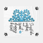 ドッグポースノーフレークキス フリースブランケット (正面(横))