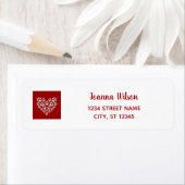 ドッグポーズハートかわいいモダン差出人住所ラベル ラベル (インサイチュ)