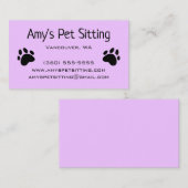 ドッグポーズパステルパープルビジネスカード 名刺 (正面/裏面)