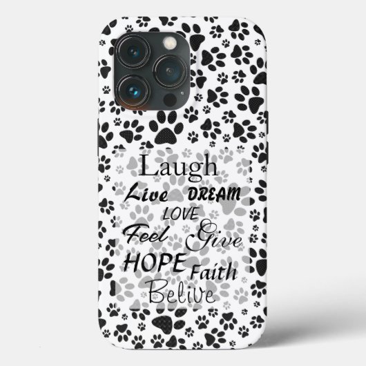 ドッグポーズブラックアンドホワイト水玉模様ケースメイトiPho Case-Mate iPhoneケース (裏面)