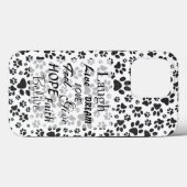 ドッグポーズブラックアンドホワイト水玉模様ケースメイトiPho Case-Mate iPhoneケース (裏面 (横))