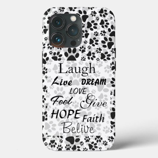 ドッグポーズブラックアンドホワイト水玉模様ケースメイトiPho Case-Mate iPhoneケース (裏面)