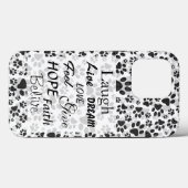 ドッグポーズブラックアンドホワイト水玉模様ケースメイトiPho Case-Mate iPhoneケース (裏面 (横))