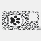 ドッグポーズブラックアンドホワイト水玉模様ケースメイトiPho Case-Mate iPhoneケース (裏面 (横))