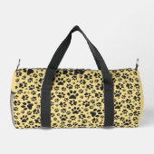 ドッグポーズブラックアンドホワイト水玉模様バタークリーム ダッフルバッグ (裏面)