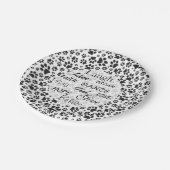 ドッグポーズブラックアンドホワイト水玉模様紙プレート ペーパープレート (アングル)