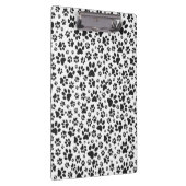 ドッグポーズブラックアンドホワイト水玉模様 クリップボード (右)