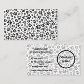 ドッグポーズブラックアンドホワイト水玉模様 名刺 (正面/裏面)