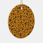 ドッグポーズブラック&ホワイト水玉模様オンダリアオレンジ セラミックオーナメント (右)