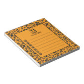 ドッグポーズブラック&ホワイト水玉模様オンダリアオレンジ ノートパッド (アングル)