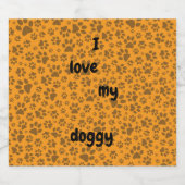 ドッグポーズブラック&ホワイト水玉模様オンダリアオレンジ ビールラベル (シングルラベル)