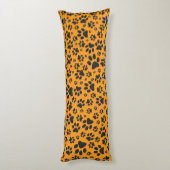 ドッグポーズブラック&ホワイト水玉模様オンダリアオレンジ ボディピロー (裏面 (縦))