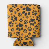 ドッグポーズブラック&ホワイト水玉模様オンダリアオレンジ 缶クーラー (裏面)