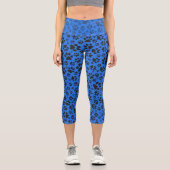 ドッグポーズブラック&ホワイト水玉模様オンテックブルーカー カプリレギンス (正面)