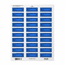ドッグポーズブラック&ホワイト水玉模様オンテックブルー ラベル