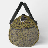 ドッグポーズブラック&ホワイト水玉模様オン軍隊金ゴールド ダッフルバッグ (右)