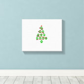 ドッグポーズプリントクリスマスツリー愛犬家 キャンバスプリント (インサイチュ (ウッドフロア))