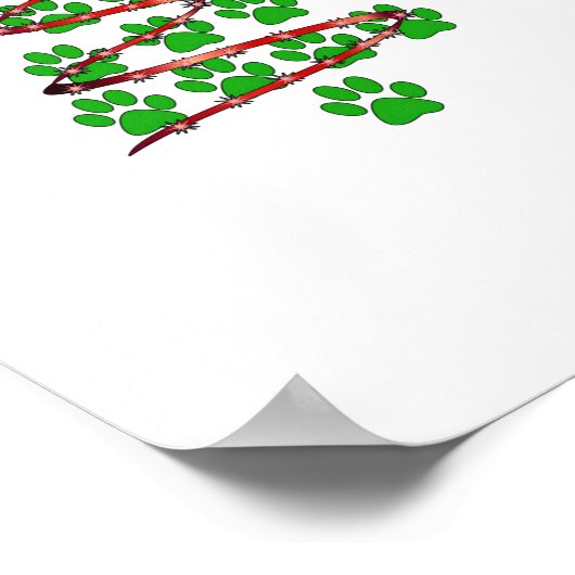 ドッグポーズプリントクリスマスツリー愛犬家 ポスター (角)