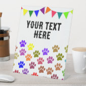 ドッグポーズ装飾フラグカスタム文字 台座サイン (インサイチュ)