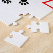 ドッグポーズ赤いハートラブ ジグソーパズル (側面)