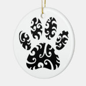 ドッグポータトゥトトトライバルプリント セラミックオーナメント (左)