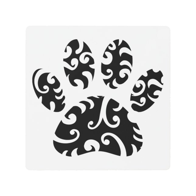 ドッグポータトゥトトトライバルプリント メタルプリント (正面)