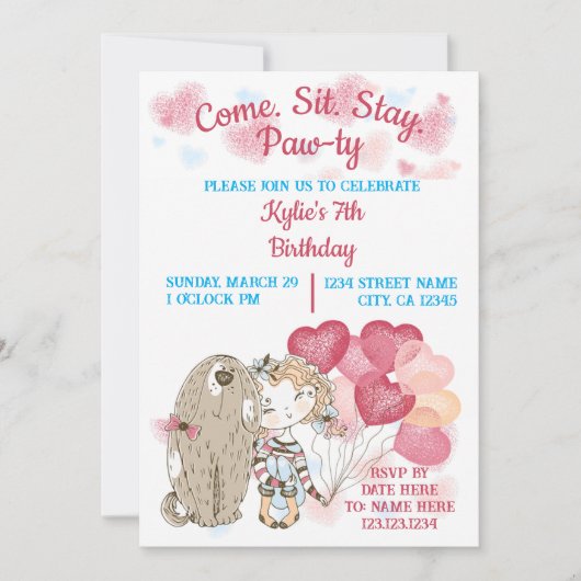 ドッグポーティ招待状 招待状 (正面)