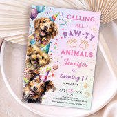 ドッグポーティ誕生日パーティーガール1st誕生日 招待状