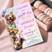 ドッグポーティ誕生日パーティーガール2nd誕生日 招待状