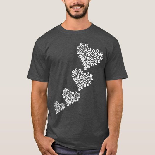 ドッグポーハートドッグ恋人犬のオーナーベビードッグポーズファ Tシャツ (正面)