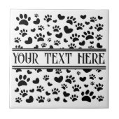 ドッグポープリントとハート付き名前をカスタムする タイル (正面)