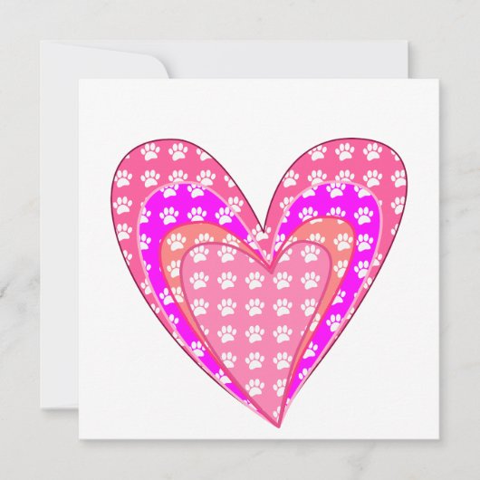 ドッグポープリントとピンクのハート (正面)