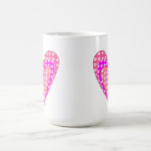 ドッグポープリントとピンクのハート コーヒーマグカップ (中央)