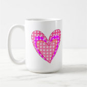 ドッグポープリントとピンクのハート コーヒーマグカップ (左)