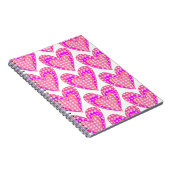 ドッグポープリントとピンクのハート ノートブック (右側)