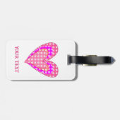 ドッグポープリントとピンクのハート ラゲッジタグ (裏面横)