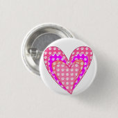 ドッグポープリントとピンクのハート 缶バッジ (正面&裏面)